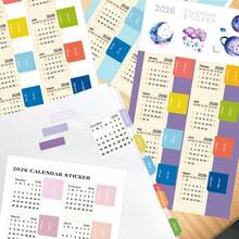 2 张 2026 年日历贴纸、月度计划表粘性索引分隔标签、12 个月页面周计划表标签，适用于笔记本日记本用品、记事本索引贴纸 - 彩色 - 查看 1