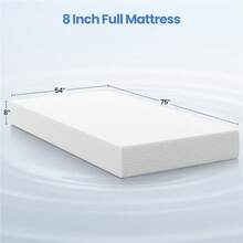8″  Twin/Full/Queen Size Memory Foam Mattress With Cooling Gel, Medium Firm Bed Mattress With 3-Layer Foam Design, Green Tea Scent, White - White - View 9