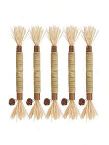 3Pcs Cat Wooden Teeth Grinding Sticks - Natural Chew Toy For Kittens & Cats - Teeth Cleaning Pet Supplies - 棕色 - 查看 3