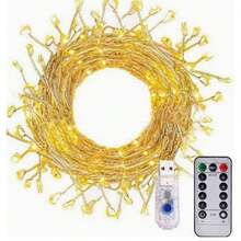 Copper Wire Firecracker String Lights, USB-Powered With Remote Control/Solar-Powered Outdoor Solar Lights, LED Outdoor Waterproof Solar Light String, 8-Mode Firecracker Balcony Lamp, Curtain Lights, Fairy Tale Light String, Suitable For Balcony, Party, Living Room, Wedding, And Christmas Decorations. - Đèn lồng pháo - Xem 16