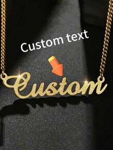 Personalized Charm Classic Alphabet Necklace For Girls, Matte Shiny Name Pendant Necklace, Handmade Brand Jewelry, Versatile Decorative, Letter, Fashion, Modern, Colorful Cute, Charming, Casual, Custom, Personalized, Unique, Customized, Ideal Gift For Him, Ideal Gift For Her, Halloween Editor, Teen Custom.