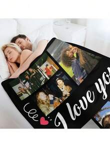 1pc Customizable Photo Blanket, Upgraded And Thickened Fabric, Soft And Comfortable, Can Be Used In Bedroom, Living Room And Other Occasions, Can Be Used As Valentine's Day For Housewarming, Sofa, Bed, Car, Tea Room, Bedroom, Bathroom, Living Room, Dining Room - Photo - View 8
