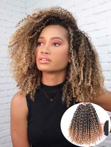 3 件 Marley 钩针接发 8 英寸鲍勃激情扭结钩针编织假发 合成卷曲编织接发 女士万圣节圣诞节适用 - 彩色 - 查看 10