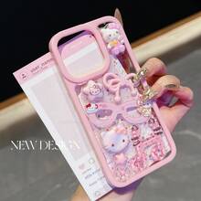 SANRIO Pink Bow-Knot Hello Kitty Leather Pattern Bow-Knot Phone Case Compatible With Iphone 17 Pro Max - Baby Pink - View 8