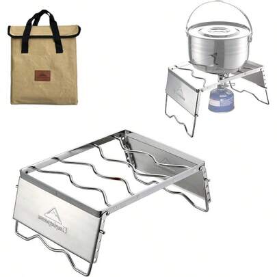 CAMPINGMOON 304 Stainless Steel Portable Open Fire Campfire Grill For Dutch Oven Cooking Ware With Windscreen Legs And Carrying Bag MS1018