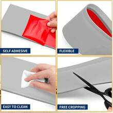 1 Roll 2m X 8cm PVC Baseboard Trim Self-Adhesive Home Decor Sticker, Flexible Bottom Molding Decor, With Wider Self-Adhesive Peeling And Pasting Groove Base, Waterproof Edging Wall Baseboard - Multicolor - View 10