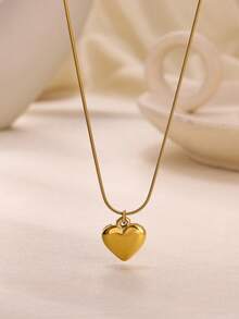 不鏽鋼愛心項鍊女款2023全新時尚唇鍊簡約吊墜項鍊首飾