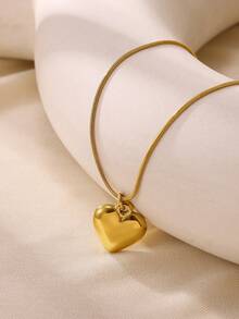 不鏽鋼愛心項鍊女款2023全新時尚唇鍊簡約吊墜項鍊首飾