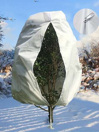 2 PIEZAS Cubierta de planta contra heladas, cubierta de planta contra heladas con cordón y bolsa con cremallera para plantas, árboles y arbustos, chaqueta contra heladas, manta cálida para la temporada de heladas - Utilizada para la protección invernal de árboles y plantas de balcón, mejorando el calor y resistiendo el clima frío