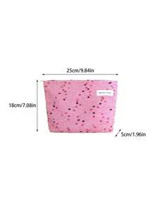 AGG, Cute Colorful Polka Dot Fabric Makeup Bag, Zipper Portable Cosmetic Storage Bag, Suitable For Daily Storage And Short Trips, Women's Large Capacity Travel Toiletry Bag - Multicolor - View 5