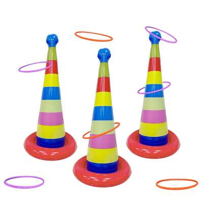 1 pezzo Gioco di anelli da impilare arcobaleno, forniture per feste di compleanno