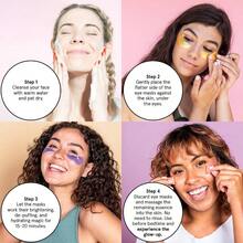 Retinol Under Eye Patches Puffy Eyes And Dark Circles - Restoring Gel Under Eye Masks With Hyaluronic - Vegan Cruelty - Skincare - Birthday Gifts Women Purple, 6 Pairs - Màu tím (6 đôi) - Xem 7
