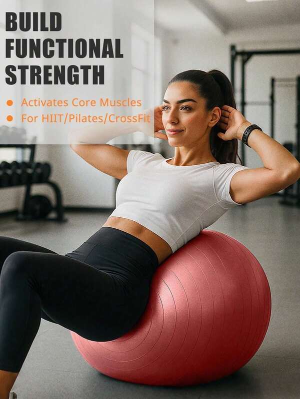 1pc Purple Yoga Ball, Fitness Ball, Core Ball In 5 Sizes, Mini Stability Ball, Yoga, Workout, Bending, Balance, Stability, Fitness, Office Ball Chair, Smooth Surface