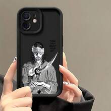 Entrega Local Funda de Teléfono Anime Samurai Japonés para iPhone 16 15 14 13 12 11 Pro Max Mini XR XS X 7 8 Plus Cubierta Trasera de TPU Suave a Prueba de Golpes - Blanco antiguo - Ver 4