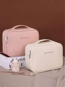 1pc Multi-Functional PVC Cosmetic Bag, Summer Travel Makeup Organizer Bag, Waterproof Bathroom Storage Pouch, Can Hold Skincare, Makeup Brushes, Eyeshadow Palette, Powder, Lotion, Lipstick, Jewelry, Bridesmaid Gift, Mother's Day Gift, Friend Gift, Teacher's Bag, Vanity Bag - Multicolor - View 7