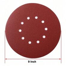 50 pezzi Dischi abrasivi Carta vetrata per levigatrice a parete 225mm Set da 10 fori - Rosso - Visualizzare 3
