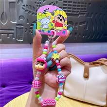 蜡笔小新套装：超人小新手链扣和串珠手机挂饰，DIY 可爱动漫配饰，手机/包/相机防丢带，耐用，怀旧收藏品，情侣/粉丝的完美礼物，跨境热销（亚马逊/Shein） - 彩色 - 查看 3