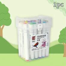 WUQIANNIAN 24 piezas Bolígrafo de marcado de colores con punta triangular de doble cabeza, escritura ultra fina, suave, para grafiti, dibujo a mano, marcado, útiles escolares, temporada de regreso a clases - Multicolor - Ver 7