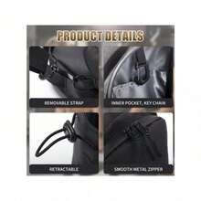 Magnetic Gym Bag With Water Bottle Holder, Adjustable Strap | Large Capacity Sports Organizer, Multi-Compartment | Retractable Cord Design, Sport Style, Heavy-Duty Fitness Backpack, Crossbody Bag, Convenient Strong Magnet Absorption Two-In-One Neutral Unisex, Suitable For Gym Sports Travel Storage - 彩色 - 查看 9