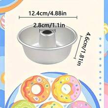 1 件/4 件/8 件，4.5 英寸天使空心蛋糕模具、烤盘、铝合金不粘甜甜圈模具、易于清洁、耐热烤箱、非常适合精致甜点、烘焙必备品，非常适合圣诞节、万圣节和情人节。