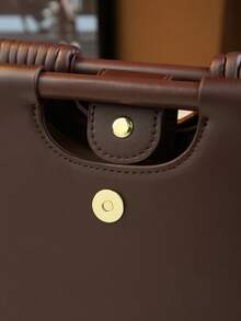 Fashionable Niche Design Pasta Bag, Versatile Shoulder/Crossbody Square Bag, Clutch Purse, New Arrival - Coffee - View 6