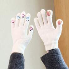 Cute Warm Knitted Knitted Gloves For Women, Autumn/Winter, Touchscreen, Windproof, Cycling, Thermal Mittens - Multicolor - View 7