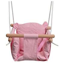 Baby Swing With Padded Backrest, Fabric Hammock Style - Pink - View 5