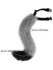 人造毛皮狐狸/狼尾巴，动物狗毛尾巴配饰，适用于万圣节派对角色扮演