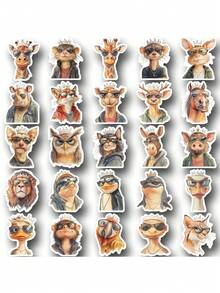 SCXXBSW 50pcs Fun Cartoon Cool King Animal Vector Art Creative Stickers Suitable For Handbooks, Phone Cases, Laptop Suitcases, Refrigerators - متعدد الألوان - مشاهدة 11