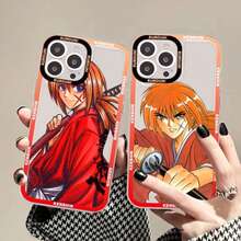 Funda de teléfono con diseño del anime Rurouni Kenshin compatible con iPhone 15, 14, 13, 12, 11 Pro Max, Mini X, Xs, XR, con carcasa transparente. También compatible con Samsung Galaxy S17, S17 Pro y S17 Pro Max. - z4-m100031 - Ver 3