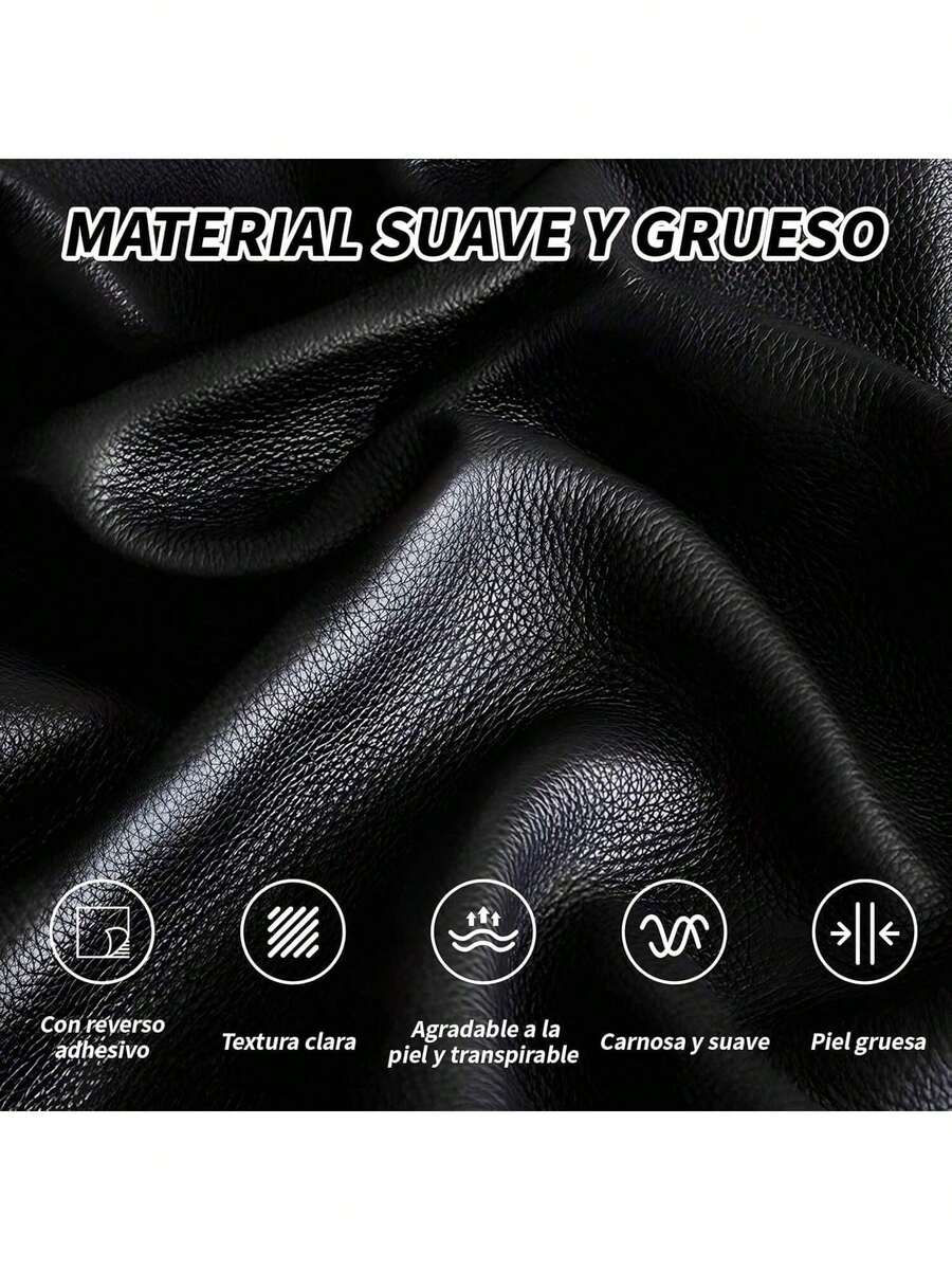 Kit de Parches Reparadores de Piel,Parche Autoadhesivo,Piezas ReparacióN Pegatinas,para Restaurar ArtíCulos De Piel Como SofáS, Sillas, Bolsos, Etc. 50 X 200 (Negro) - marrón claro - Ver 1