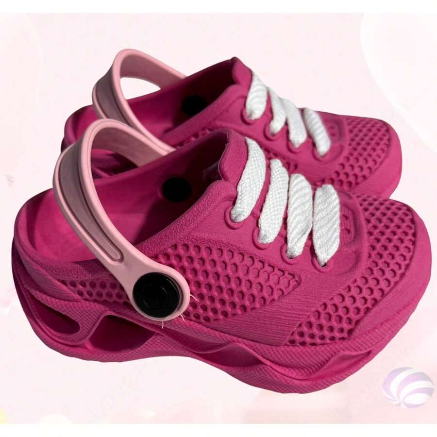 Sandália Babuche ou Crock Infantil Feminino Leve, Macio e Confortável Cores Leves - Pink - Visão 1
