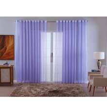 Charm Checkered Voile Living Room Curtain Decoration 4.00x2.80 - 紫丁香 - 查看 2