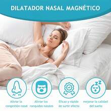 4 Piezas de Dilatador Nasal Magnético + 90 Tiras Nasales Antirronquidos - Alivian Congestión, Mejoran Respiración, Ideal para Hogar, Deportes y Viajes (Transparente, 45 Piezas) - transparente - Ver 3
