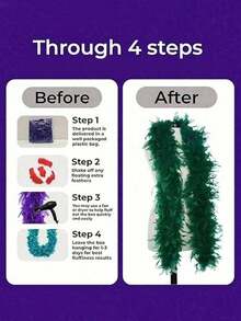 1件羽毛围巾，DIY派对服装装饰配饰，彩色羽毛围巾，适用于鸡尾酒会、毕业典礼、派对装扮、生日派对、万圣节、圣诞节、赛马会、下午茶会、新年夜、音乐会、家居装饰、舞会、婚礼、舞台表演、嘉年华服装及配饰、派对用品 - 彩色 - 查看 3