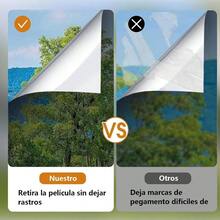 pelicula para cubrir ventana, Pelicula Ventanas Sol 50*200cm, Iene Con 3 Herramientas de Instalacin, Vidrio Protector Privacidad Espejo Una Direccin Anti 99, Para Sala Cocina plata, 50*200cm - azul + 50*200cm - Ver 6