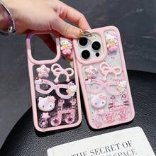 SANRIO Pink Bow-Knot Hello Kitty Leather Pattern Bow-Knot Phone Case Compatible With Iphone 17 Pro Max - Baby Pink - View 7