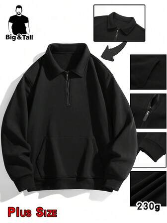 Suéter con capucha y cuello grueso para hombre de talla grande, prenda exterior para el ocio diario, delgado de terciopelo para otoño e invierno