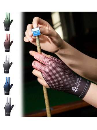 1pc Anti-Slip Billiard Gloves, Snooker Billiard Gloves, Billiard Accessories, Snooker Table Tennis Cue Gloves, Three-Finger Elastic Breathable Billiard Gloves, Suitable For Men And Women's Billiard Snooker Gloves With Exposed Fingers