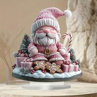 波西米亚风亚克力圣诞老人桌面装饰标志 - 英文，多用途节日展示，适用于家庭、办公室、咖啡厅圣诞节假期装饰