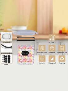 VOOVA 6/24/30-Pcs Sealed Food Storage Containers With LIDS For Cereal, Pasta, Flour And Candy Dishes, Candy Jars, Plastic Kitchen Storage Containers, Kitchen Accessories,Christmas Gifts,Christmas Stuff , - 黑與白 - 查看 10
