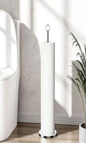 Chinpakden Toilet Paper Holder Stand - Free-Standing Tissue Paper Storage With Reserve Function, Stainless Steel Toilet Paper Roll Holder For Bathroom, Black - ColorB - 查看 1