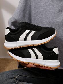 Women's Casual Walking Sneakers, Thick Sole, Lightweight & Comfortable Retro Style Fitness Shoes