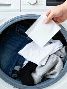 50/100 UNIDADES [Hojas de lavandería absorbentes] 50 hojas de lavandería absorbentes - Antiencogimiento, captura de tinte y hojas de lavado antitransferencia | Fragancia fresca sin plástico, ideal para viajar y lavar a mano, artículos esenciales de lavandería para viajes, hojas de lavado eficientes, hojas de lavandería duraderas