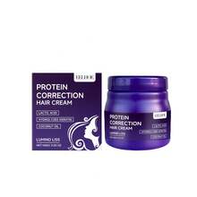Protein Straightening Cream - Deeply Moisturizes Keratin, Suitable For Dry, Damaged, Curly, And Split Hair. Contains Coconut Oil And Glycerin. 100g / 3.53oz. Unisex, Suitable For All Hair Types. Conditioner For Smooth Hair Care, Made With Plant-Based Ingredients. - Purple - View 6