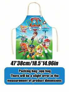 Paw Patrol Paw Patrol Themed Faux Linen Fabric Cartoon Animation Apron, Oil-Proof Waist Wrap, Parent-Child Kitchen Adult Sleeveless Halter Apron, Halloween, Thanksgiving, Christmas, Birthday Party Decoration Products, Small Gifts For Friends And Family At Parties And Gatherings