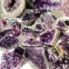 Natural Amethyst Cluster, Geode Amethyst Rock Crystal Cluster, Occult Gem Collection Specimen, Amethyst Geode, Unprocessed Natural Crystal, Christmas Gift, Indoor Decor Stone, Holiday Gift - Violet Purple - View 1