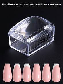 一套硅胶美甲印花套装，包含刮刀、方形透明美甲印章，适用于美甲、法式美甲和足疗 - 多功能印花工具，配有替换硅胶头和刮刀，美甲沙龙美甲DIY用品 - 無色 - 查看 6