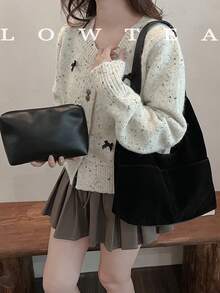 low tea Túi đeo vai vải da lộn 2 chiếc dành cho nữ, Túi tote cổ điển thường ngày dung tích lớn có nhiều ngăn, Khóa từ, Dây đeo vai có thể điều chỉnh, Thích hợp cho du lịch, mua sắm, hẹn hò, quà tặng cho phụ nữ, thanh thiếu niên, sinh viên đại học, người mới bắt đầu và nhân viên văn phòng, Thích hợp cho văn phòng, trường học, công việc, kinh doanh, đi làm, ngoài trời, du lịch, đi bộ đường dài - màu đen - Xem 6