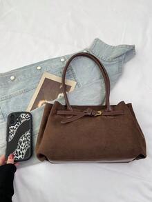 New Autumn/Winter Large Capacity Suede Tote Bag For Women - Multicolor - View 5